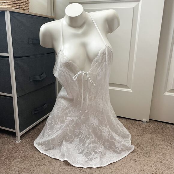 Tres Chic Designs Vintage White Lace Lingerie Chemise Slip M - Picture 14 of 14